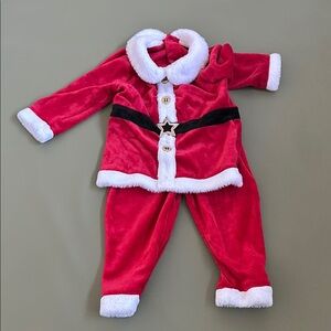 Red Santa Claus Outfit with White Trim